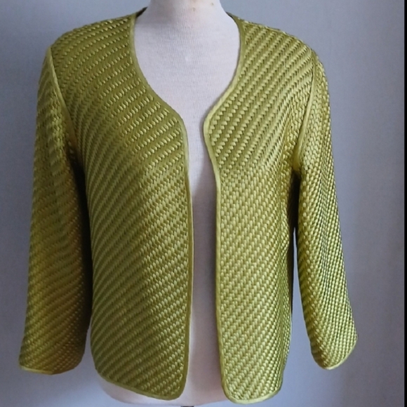 Women's Textured Green Sweater 100% Silk Size L - Picture 1 of 13